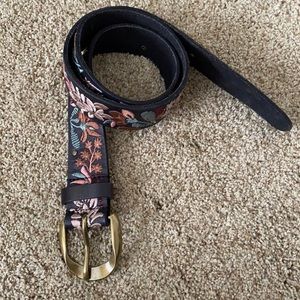 Lucky Brand leather multi-colored embroidered belt